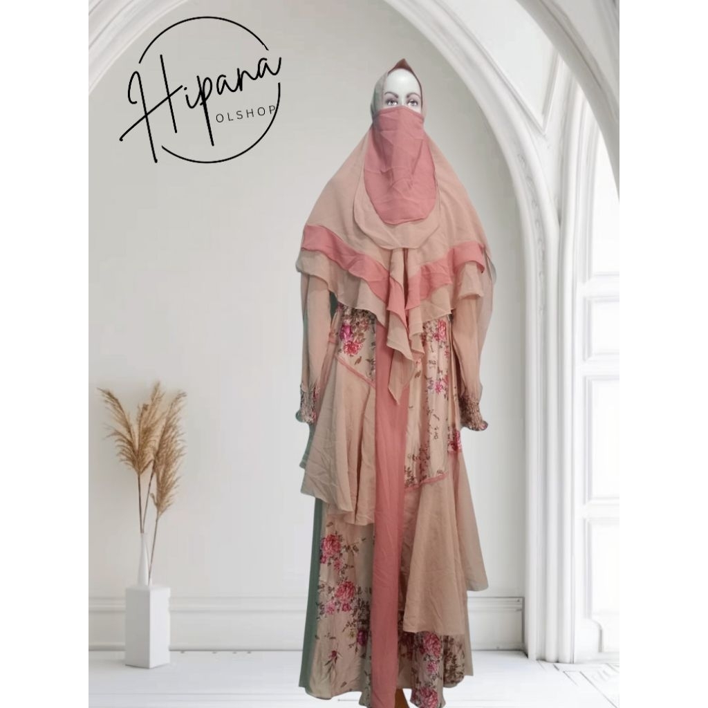 Gamis Ceruty Babydoll Syar'i set