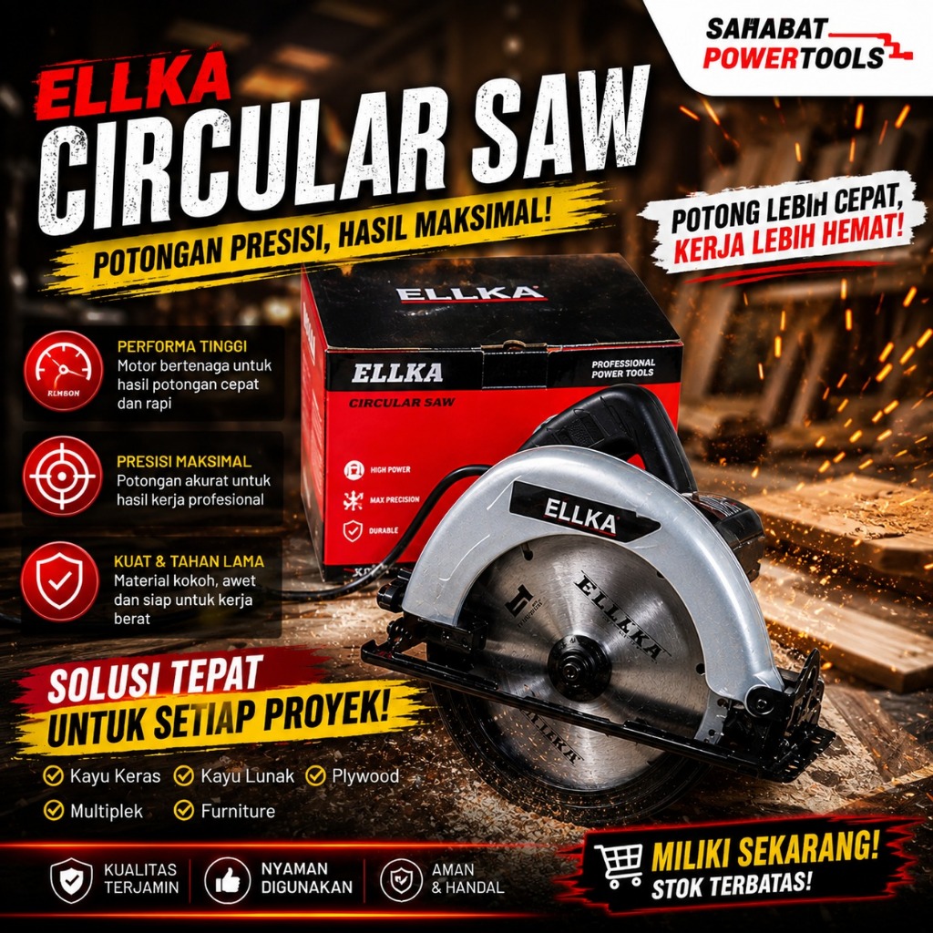 Makita 5801 Maktec MT583 Mesin Gergaji Potong Kayu Maktec MT 583 Sirkel Makita 5801 - Circular Saw 7