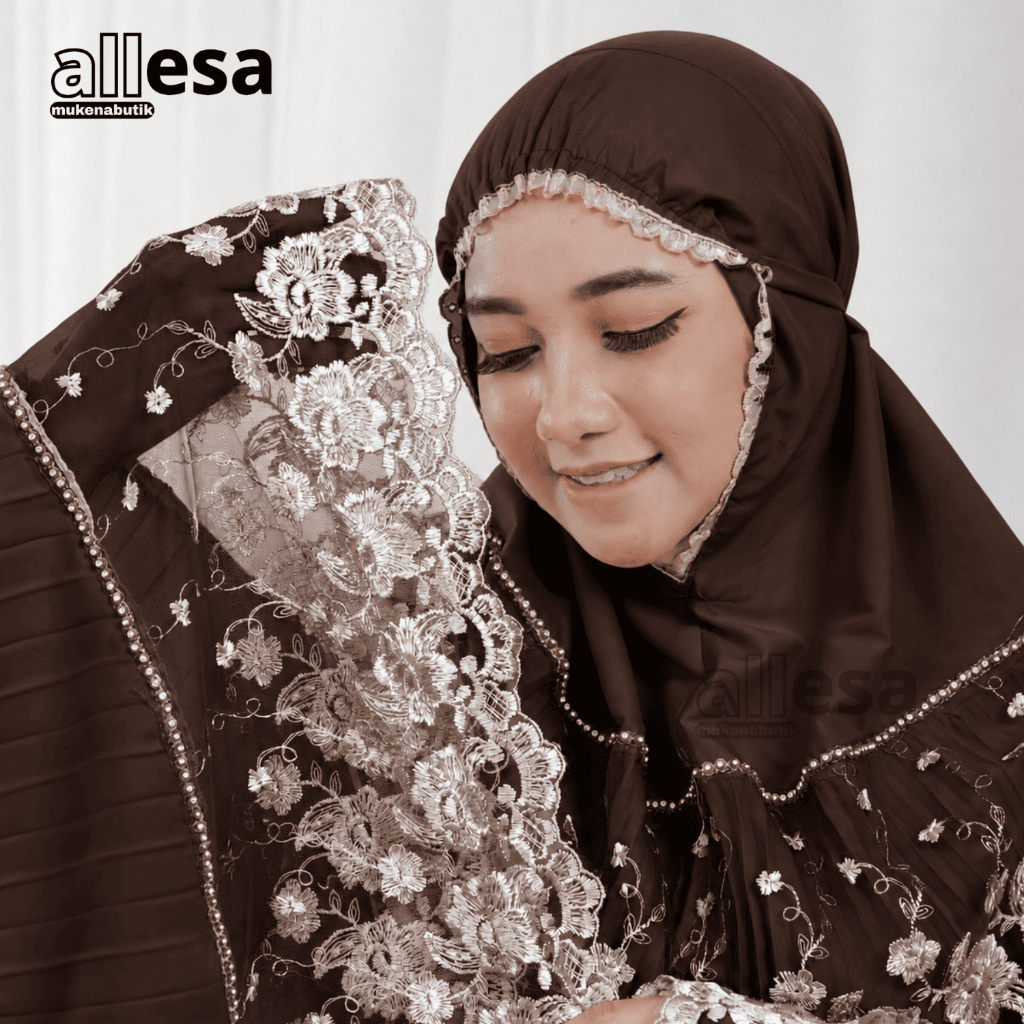 mukena dewasa plisket nazwa renda permata swarovski katun jumbo adem