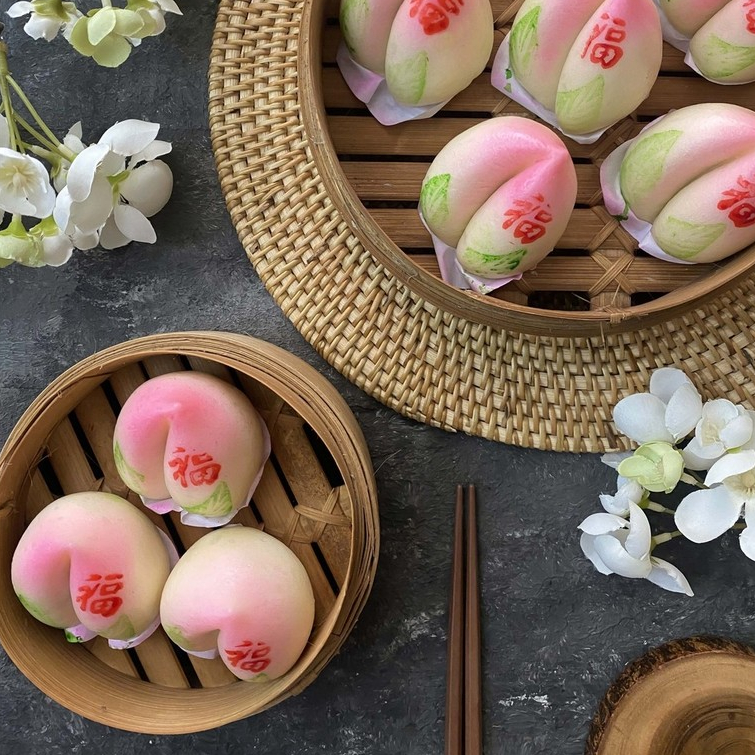 Peach Pao Bakpao Persik isi Tausa Kacang Merah Swankaa