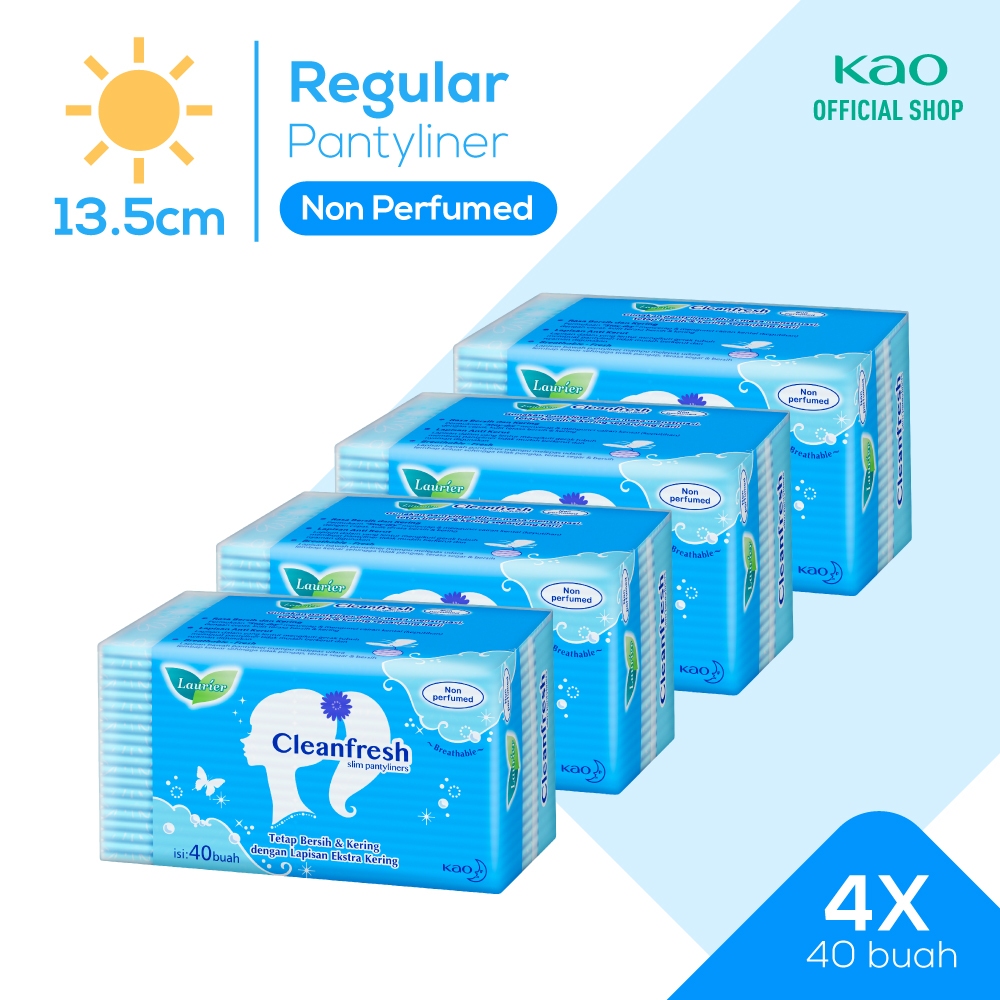Laurier Cleanfresh Pantyliner Keputihan Breathable Non Perfumed -Tetap Bersih & Ekstra Kering Isi 40