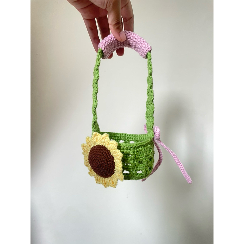 Cup Holder Rajut//Tumbler Holder Sunflower
