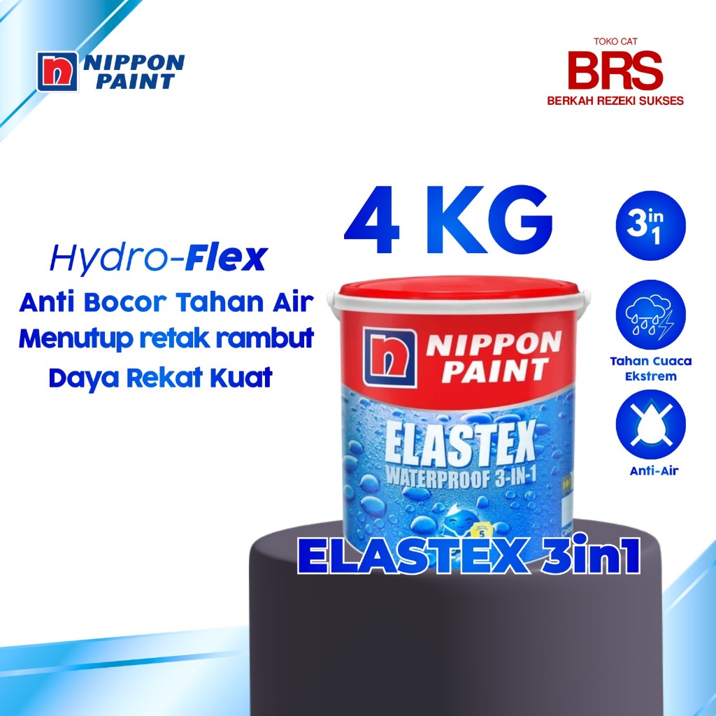 CAT TEMBOK NIPPON PAINT ELASTEX 4KG WATERPROOF 3 IN 1 NIPPON EXTERIOR PREMIUM (5)