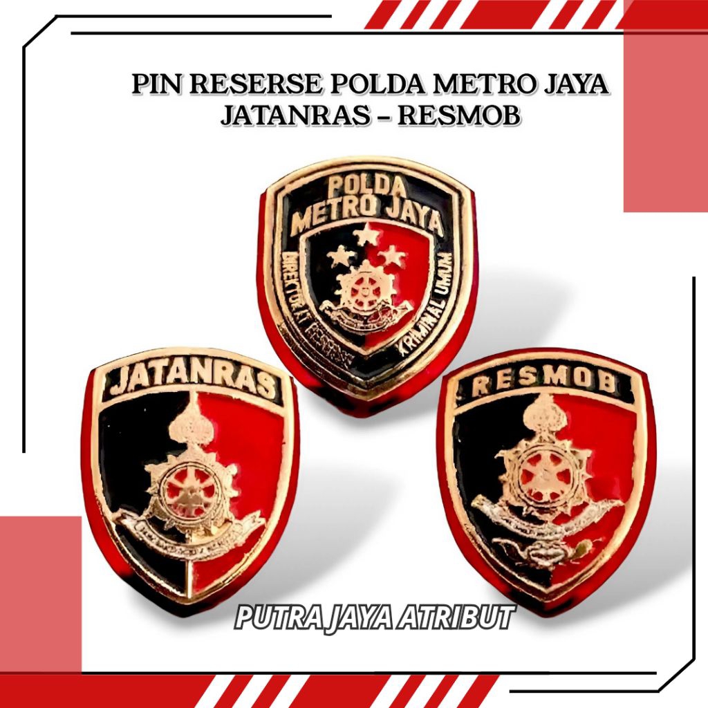 Pin Reserse Polda Metro Jaya Jatanras Resmob Magnet Paku Kancing Atribut Lencana Polisi Ekslusif Pre