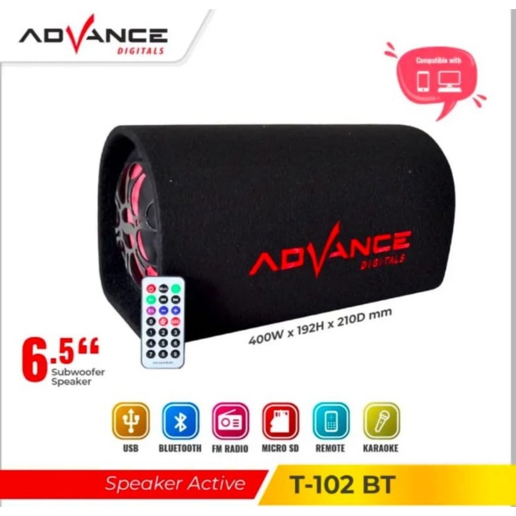 ADVANCE T-102 BT Speaker Portable Aktif Bluetooth Subwoofer 6,5" inch