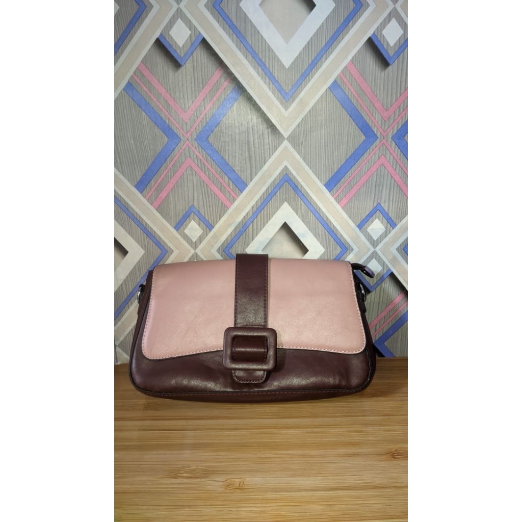 Slingbag Tas Wanita Cewek Kulit Choco Pink Preloved - COD