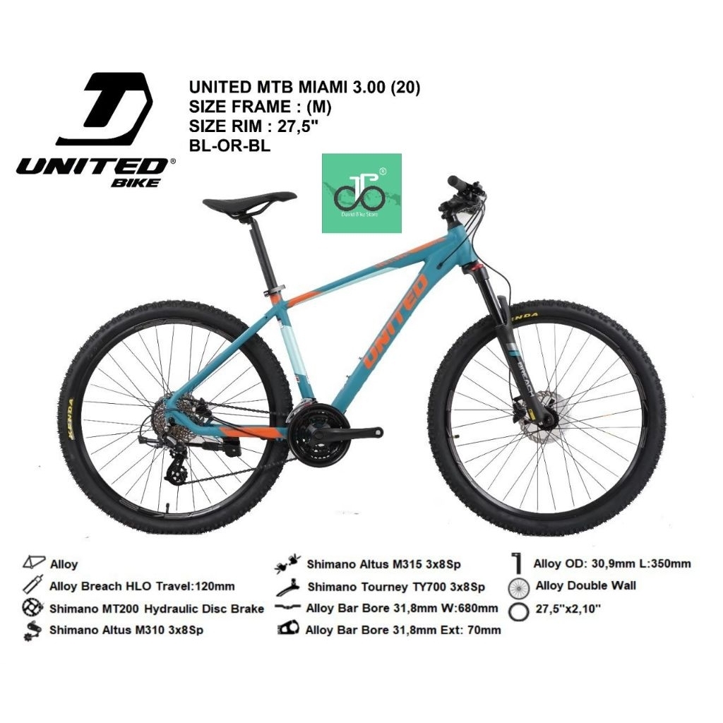 Sepeda MTB 27.5" United Miami 3.0 TERBARU 3
