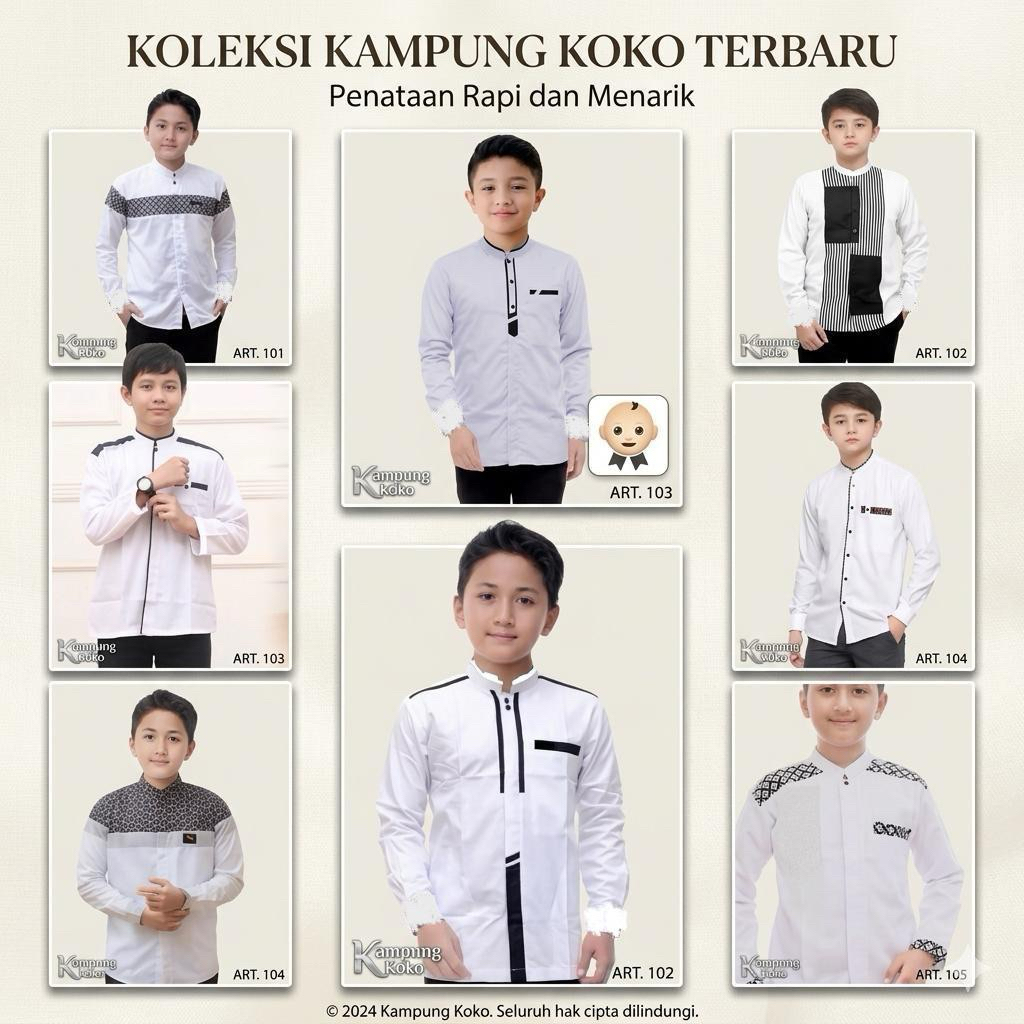koko anak putih anak remaja usia SD - SMP lengan panjang