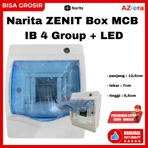 Narita Hybrid Box MCB 4 Group + LED Inbow Outbow Panel Listrik Tanam Tempel Box MCB 4 Grup
