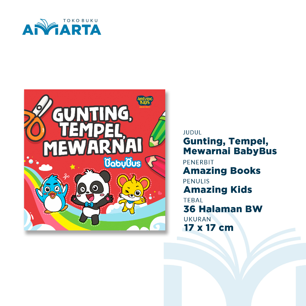 Buku Gunting Tempel Mewarnai Babybus