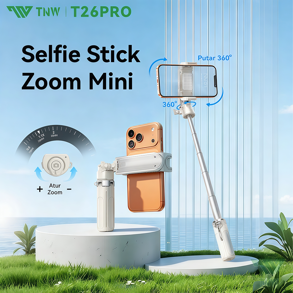 TNW T26Pro Extendable Grip Tripod Zoom Selfie Stick 3 in 1 Selfie Stick Tongsis Bluetooth Tripod Ton