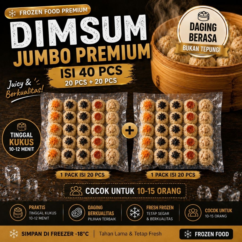 Dimsum Jumbo Premium Syifa Dimsum Bandung Isi 40 Pcs Frozen
