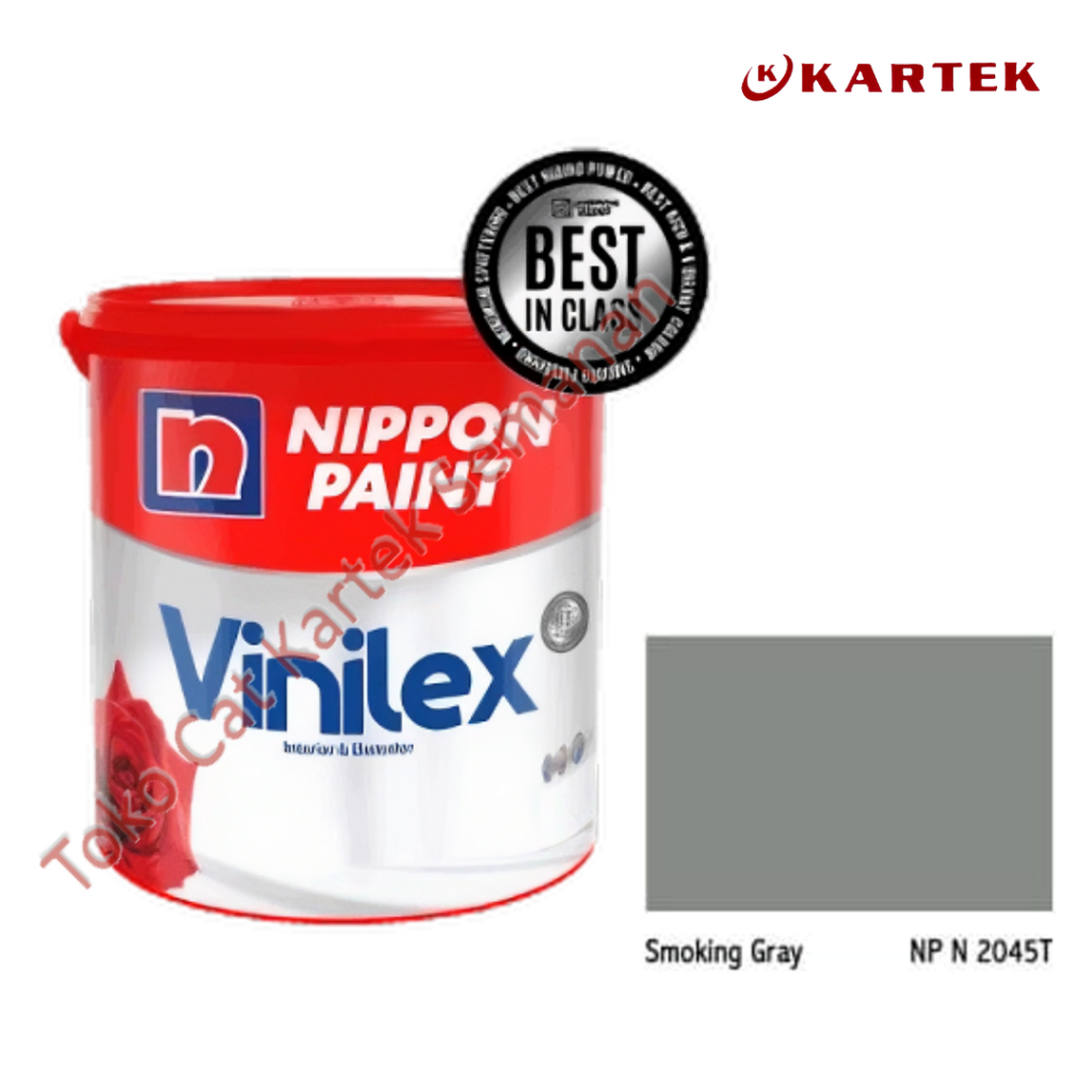 Nippon Paint Vinilex SMOKING GRAY NP N 2045T Cat Tembok Interior Eksterior Abu Abu Tua 1kg 5kg