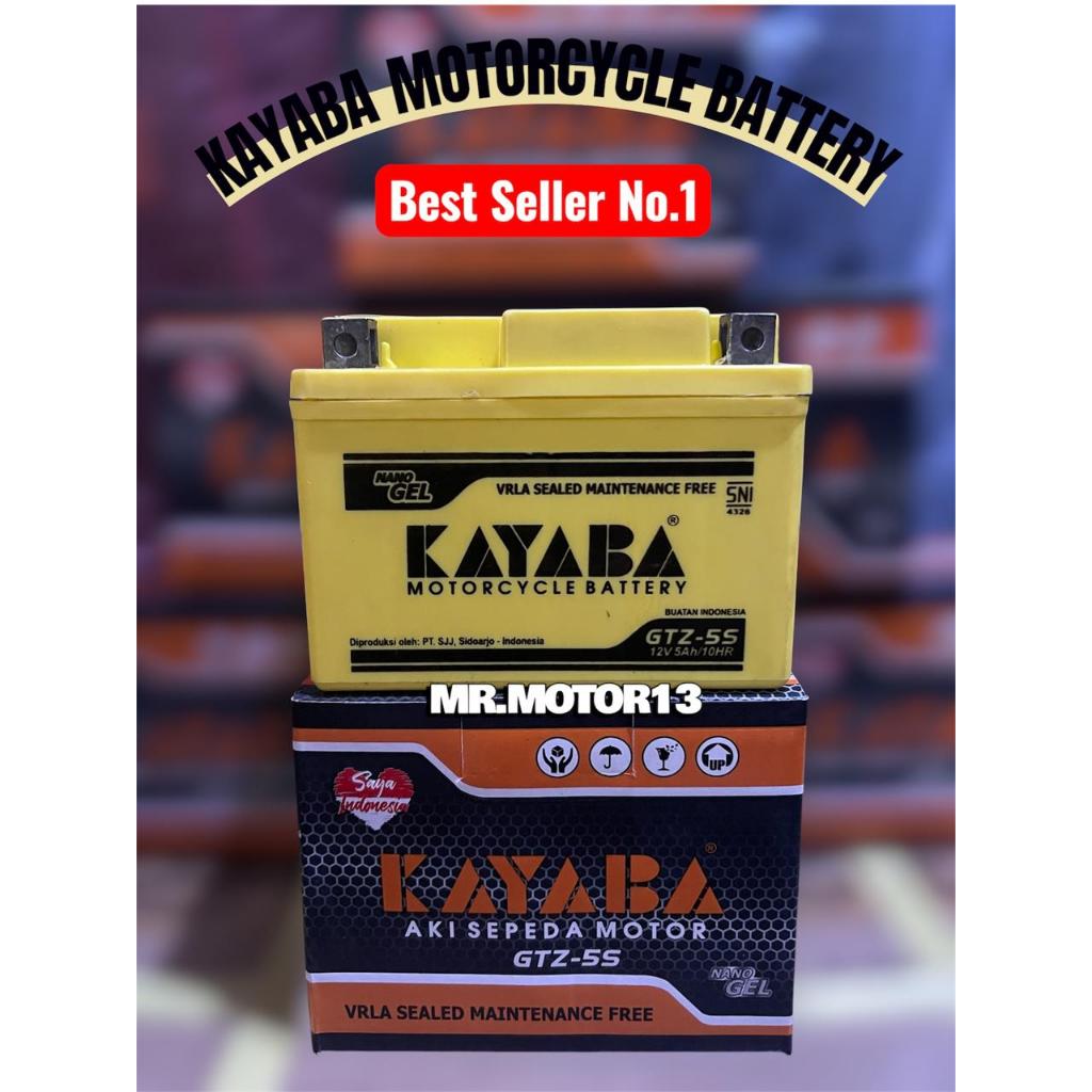 AKI MOTOR KAYABA GTZ5S BEAT VARIO SCOOPY MIO REVO SUPRA AKI KERING AKI GEL