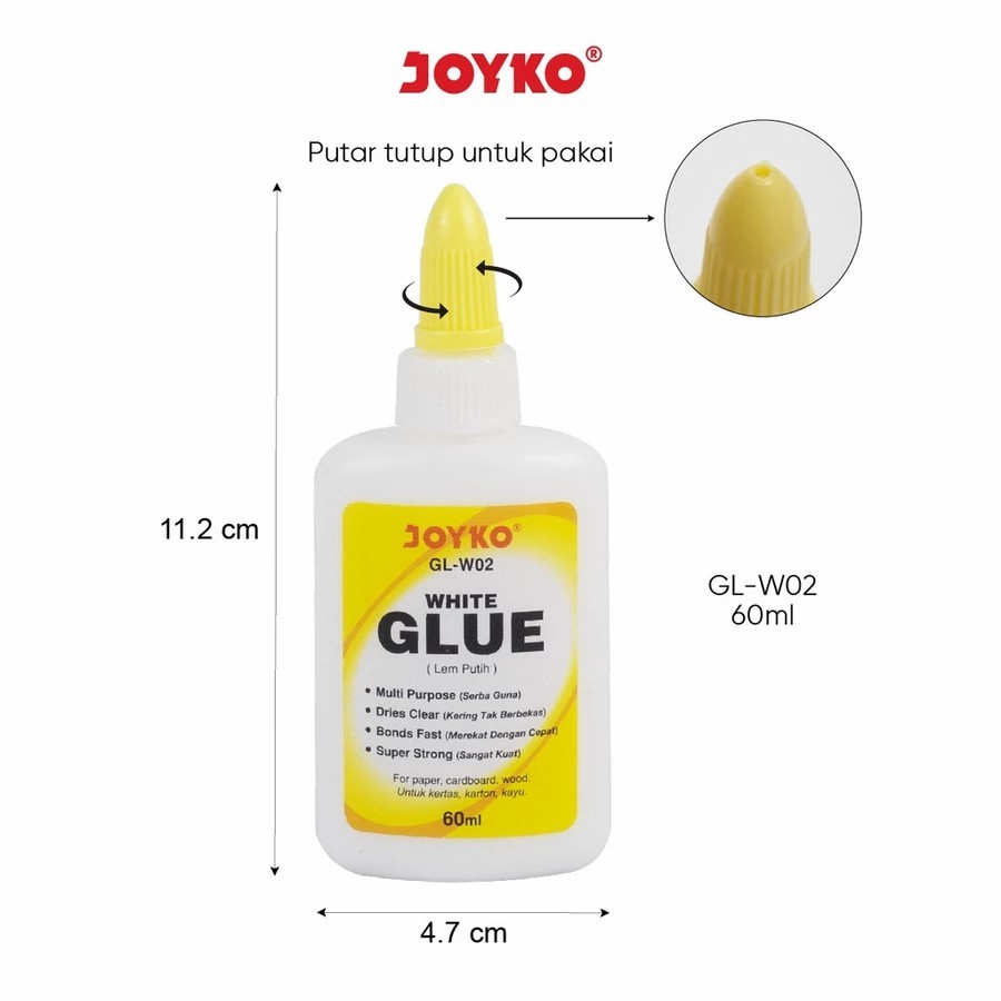 Lem Putih Joyko GL-W02 (60 ml)