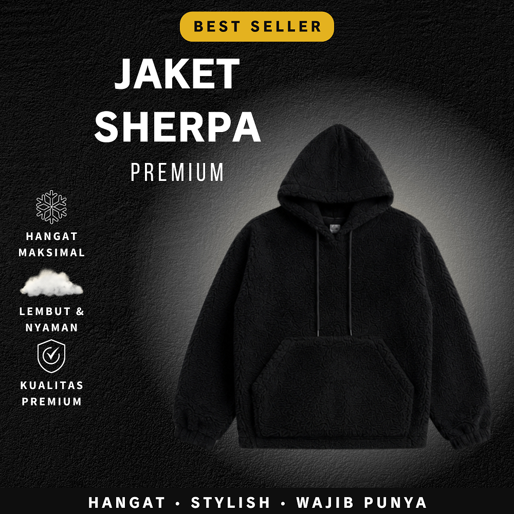 Sweater Hoodie Sherpa Polos Oversize Bulu Domba  Premium Pria Wanita