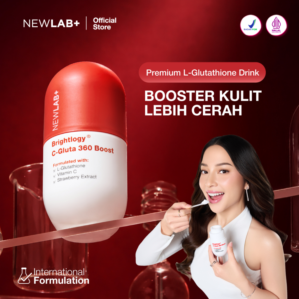 NEWLAB Brightlogy C-Gluta 360 Boost || Minuman Glutathione untuk Pemutih Badan || Glutathione Kapsul