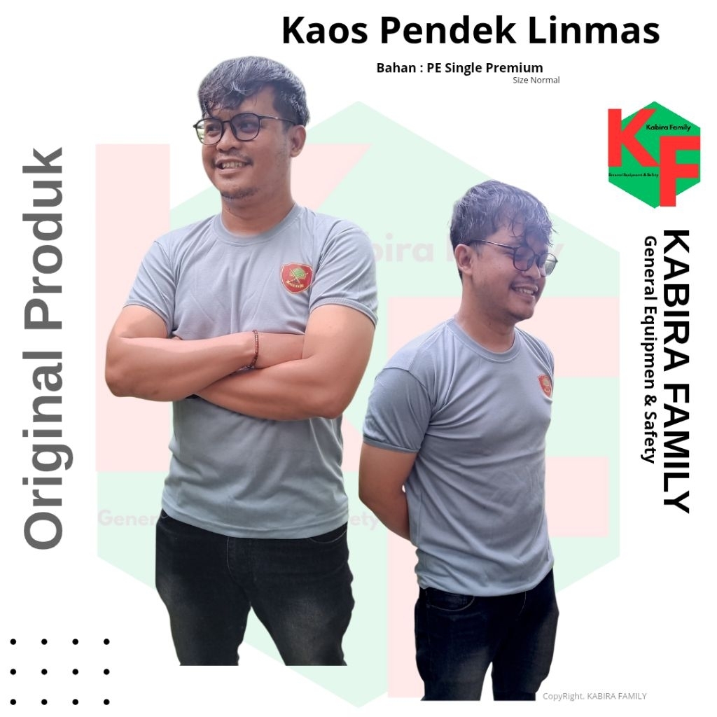 Kaos Pendek Linmas / Linmas Abu / Kaos Pria Linmas