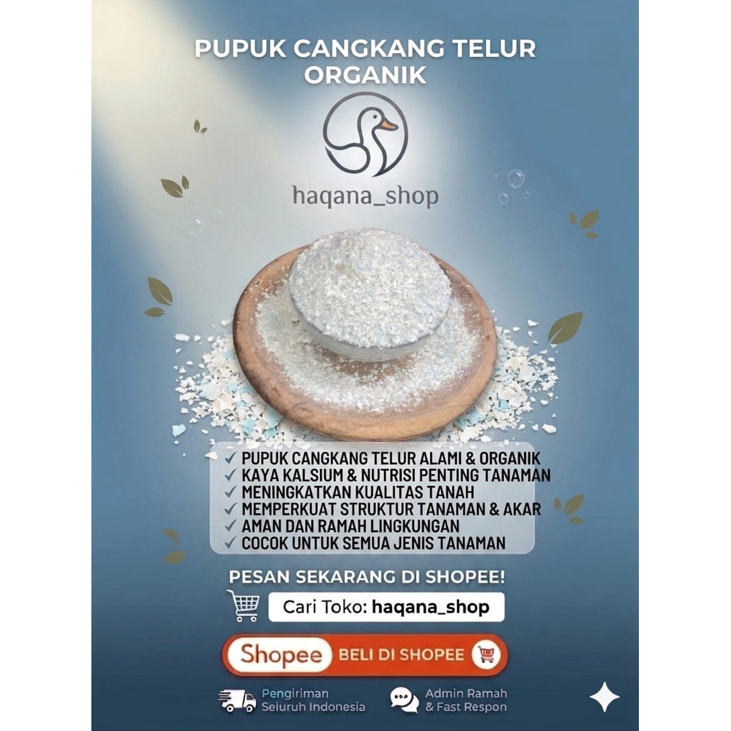 Pupuk Cangkang Telur bebek Omega Ukuran 250 Gram