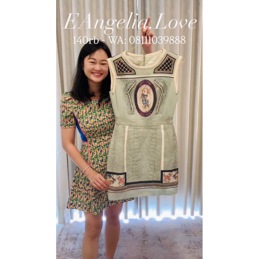 Sage Green Graphic Print Dress