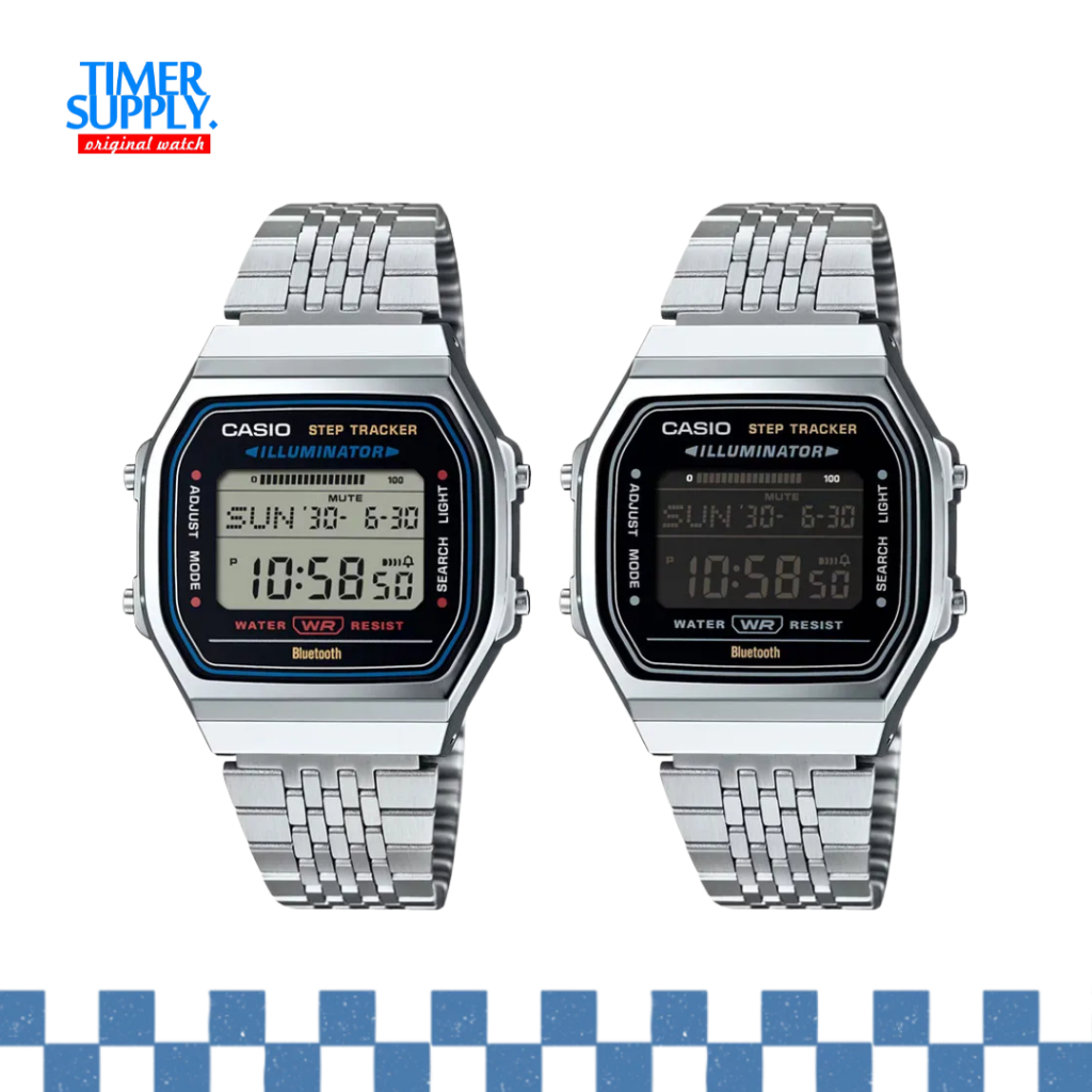 Jam Tangan Unisex Casio ABL-100WE-1A Bluetooth Step Tracker Silver Stainless Steel ABL100WE Original
