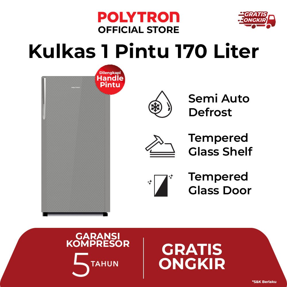 Polytron Kulkas 1 Pintu Belleza 170 Liter PRA 17DDS