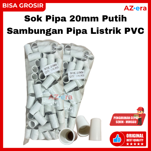 Sok Pipa 20mm Putih Sambungan Pipa Listrik / Pipa Listrik 20mm