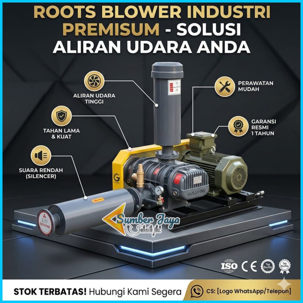 Root Blower Type GT 080 POWER 7.5HP 5,5KW Cocok Untuk Budidaya Nila & IPAL