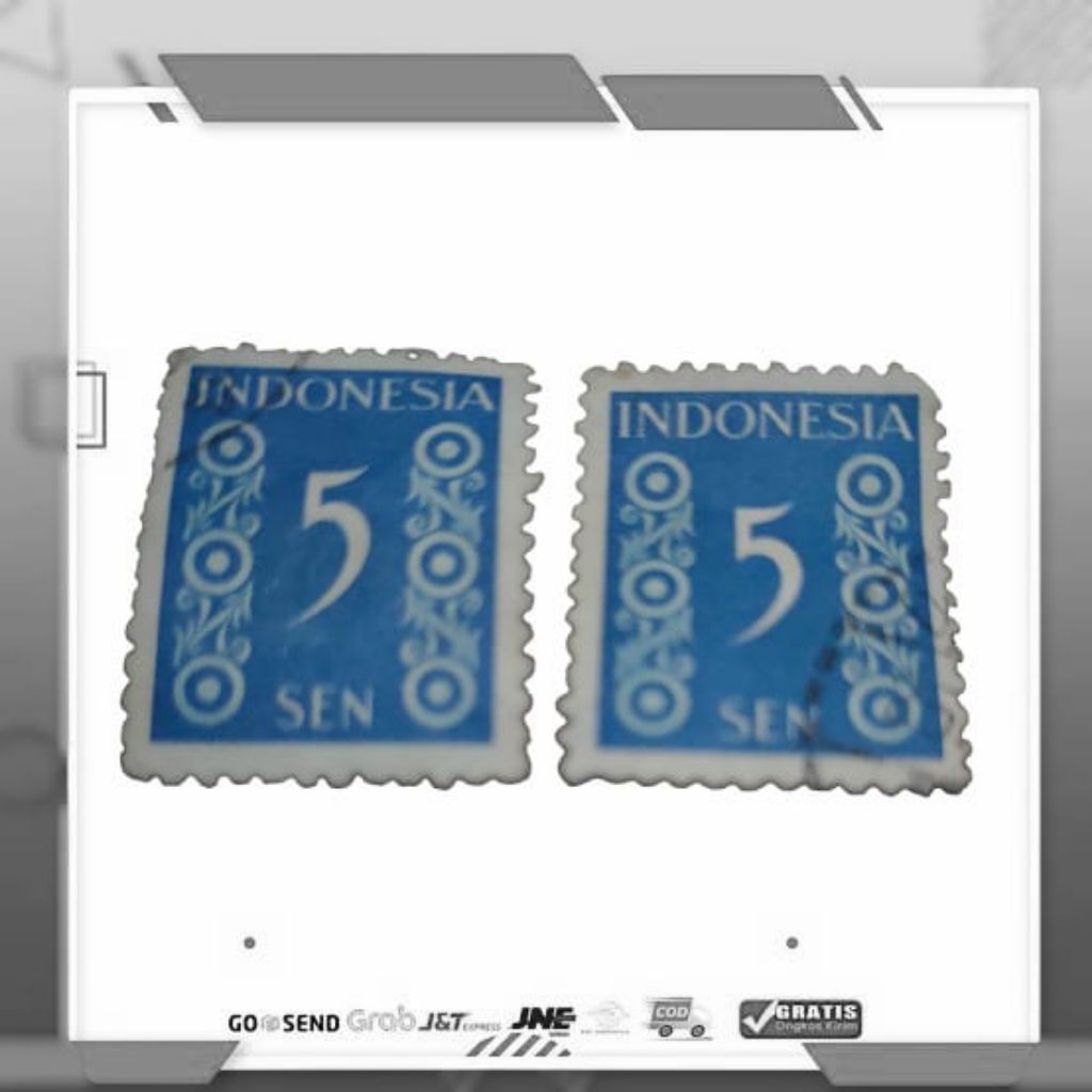 Prangko Perangko 5 Sen Seri Angka Smelt Tahun 1949 Used