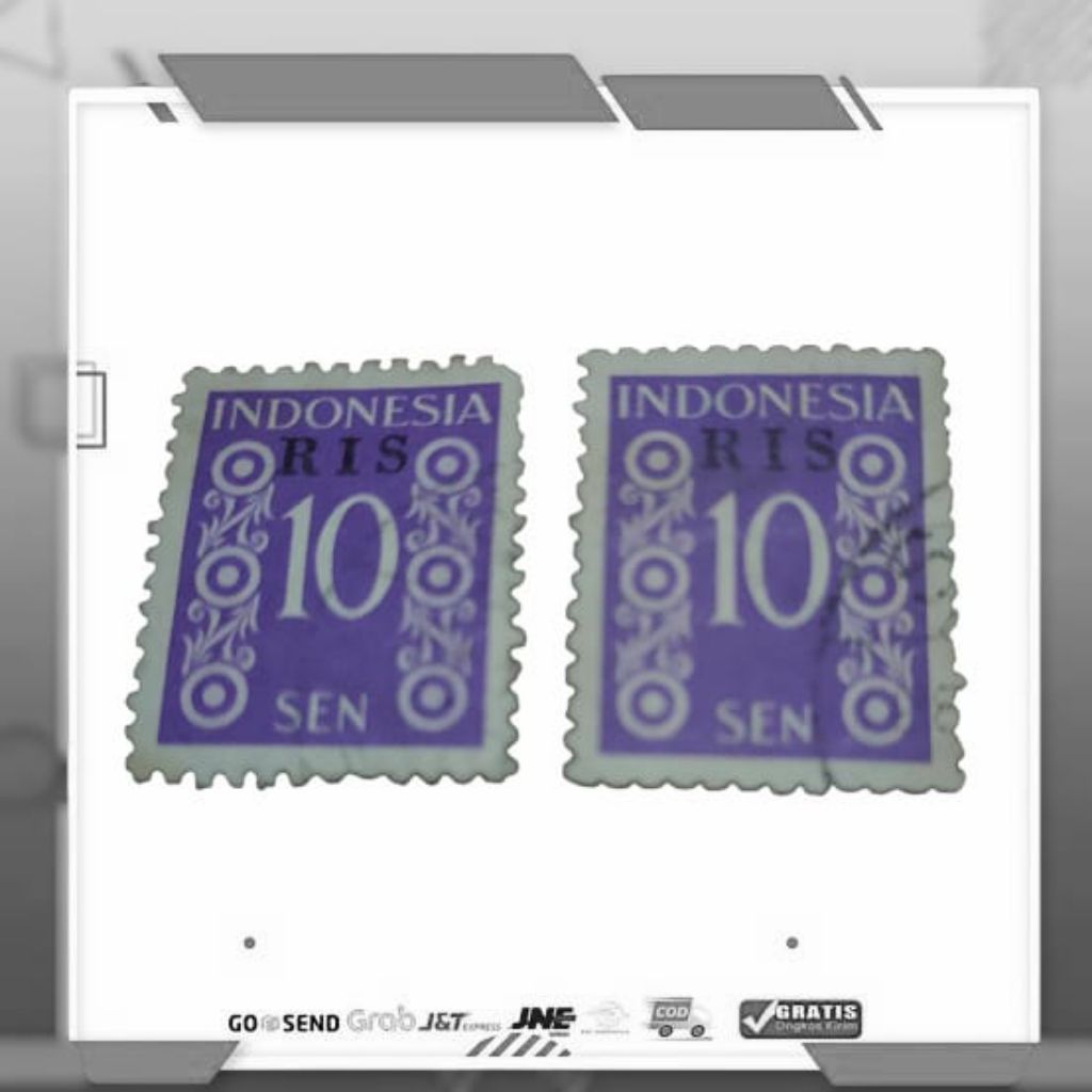 Prangko Perangko 10 Sen Seri Angka Smelt Tahun 1949 Used