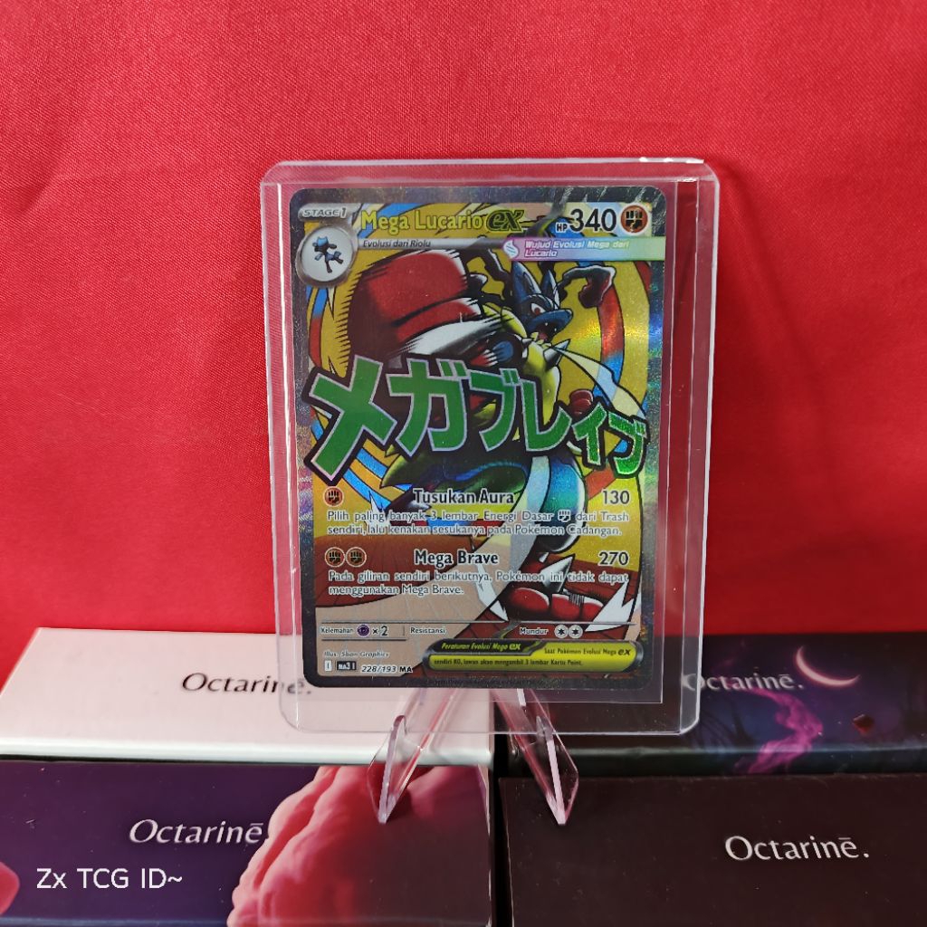 Pokemon Cards TCG Indonesia "Mega Lucario EX" Evolusi Riolu ( MA ) Stage1 Holo Original