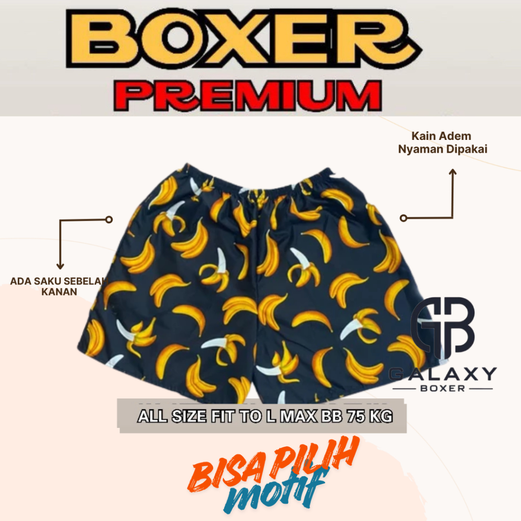 Celana Pendek Boxer Pria Premium
