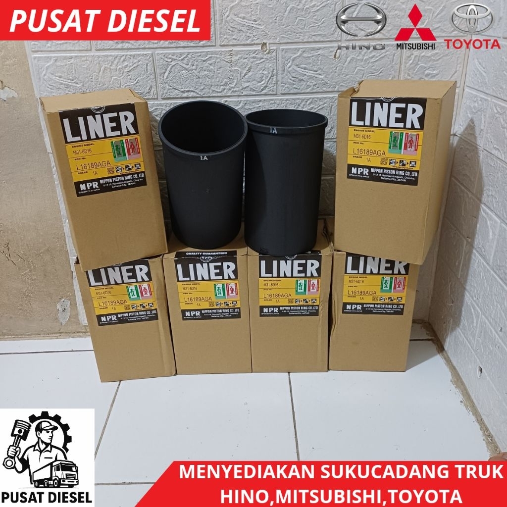 LINER BORING MITSUBISHI FUSO GANJO 6D16T TURBO PS220/L16189AGA ASLI NPR JAPAN