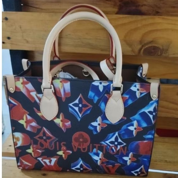 TAS LV MULTICOLOR LENGKAP TALI PANJANG