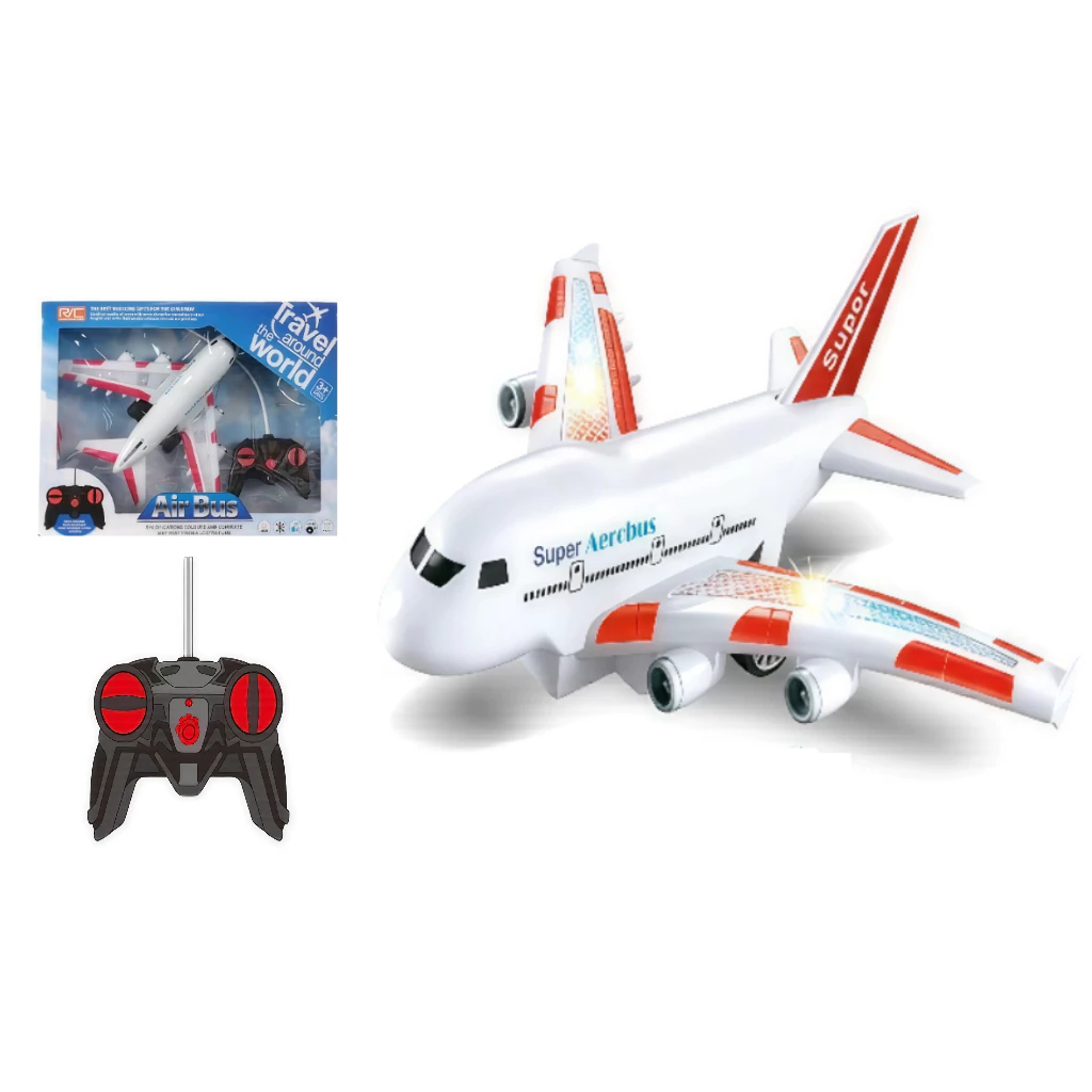 Mainan Pesawat Remote Control Anak Airbus Besar RC Plane Lampu Musik Bisa Jalan