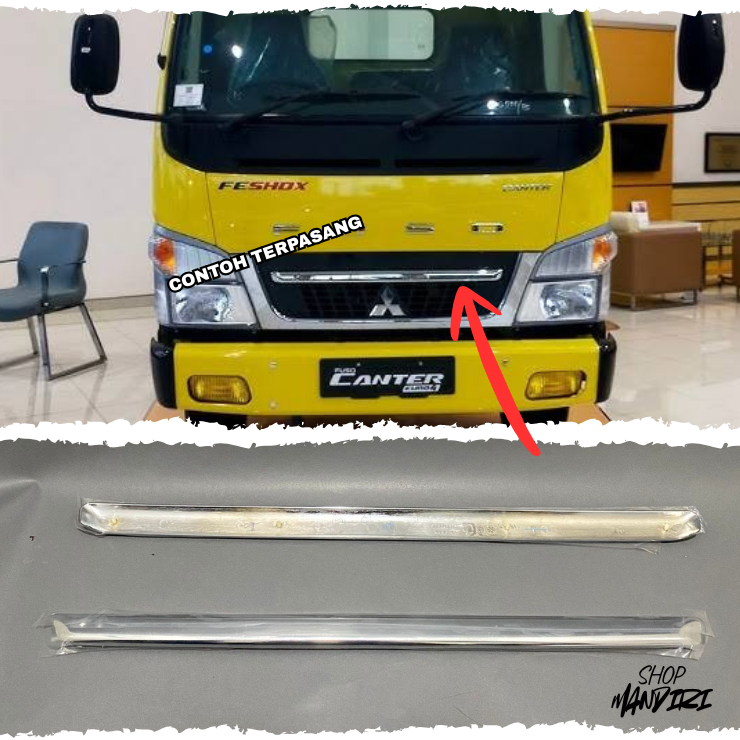 LIST GRIL DEPAN CHROME  MOBIL MITSUBISHI CANTER PS125 /PS110 ORI