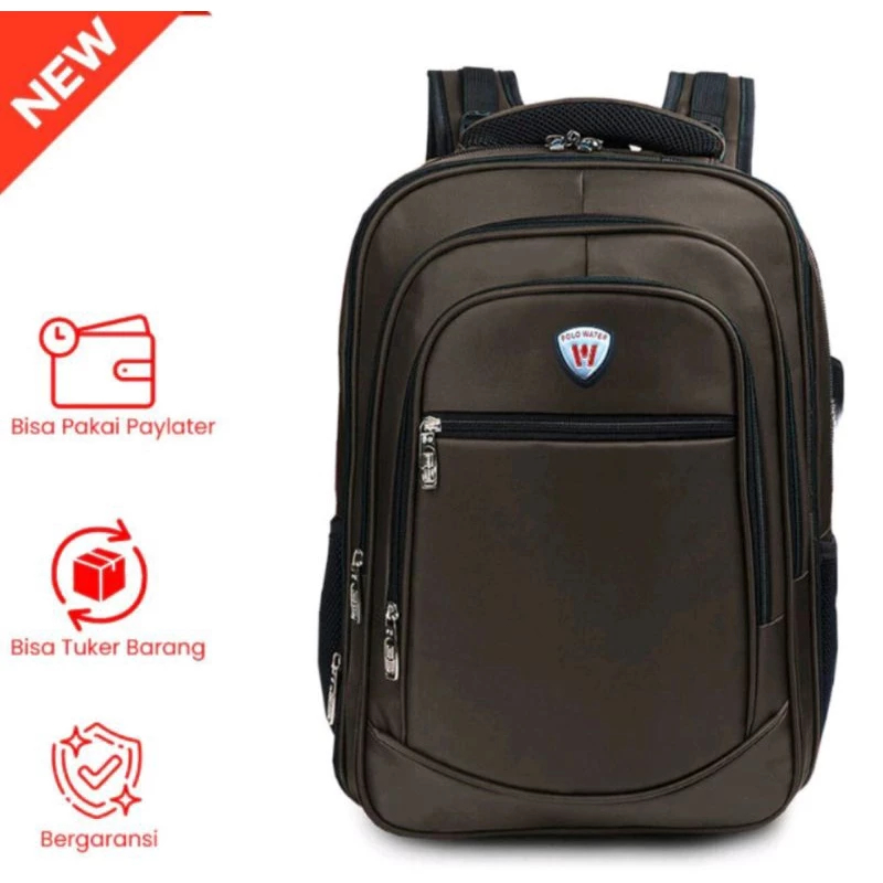 Tas Ransel Polo Trands 74213 - 36L, Warna Hitam, Expandable, Free Rain Cover