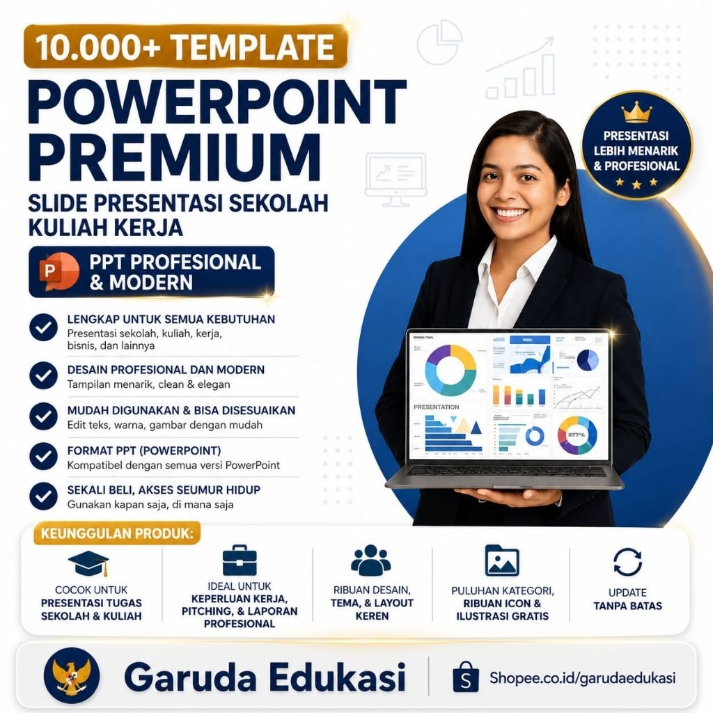 (38) 10.000+ Template PowerPoint Premium | Slide Presentasi Sekolah Kuliah Kerja | PPT Profesional &