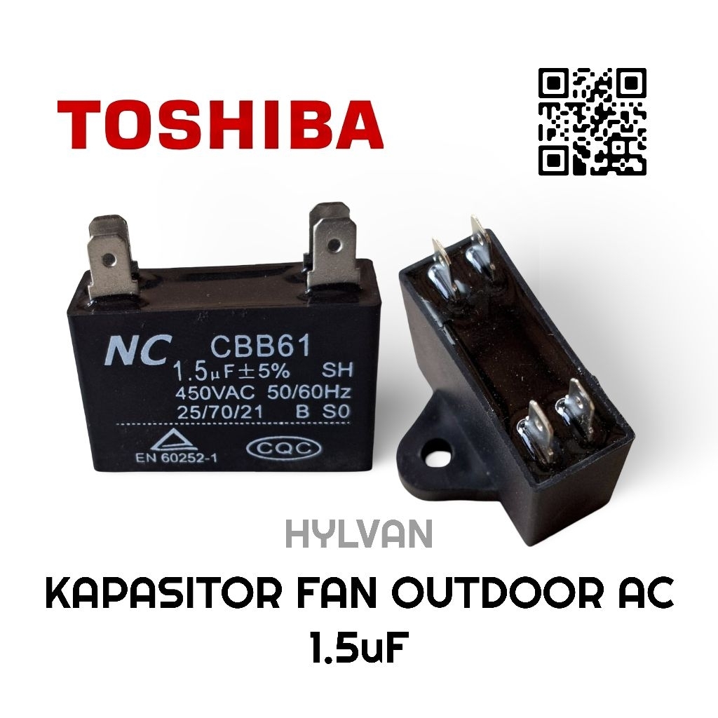 KAPASITOR FAN OUTDOOR AC TOSHIBA 1/2 - 1PK