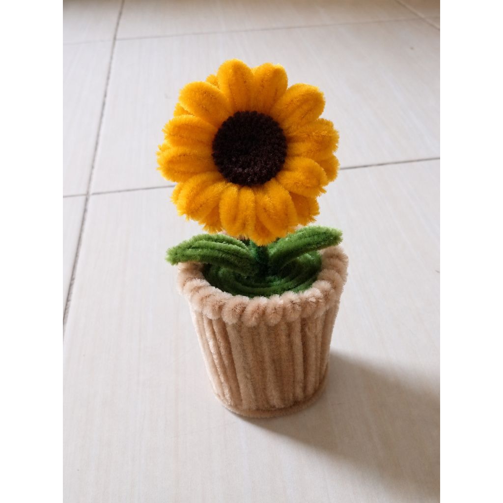 Bunga Matahari Mini Pot Lucu - Sunflower Pot Mini Cute - Hiasan Bunga Matahari Pot Mini