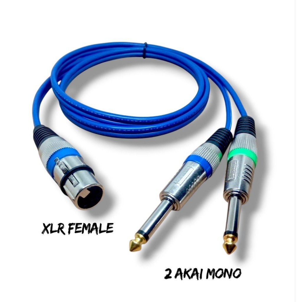 Kabel XLR Female to 2 akai mono Kabel Input xlr female to 2 akai
