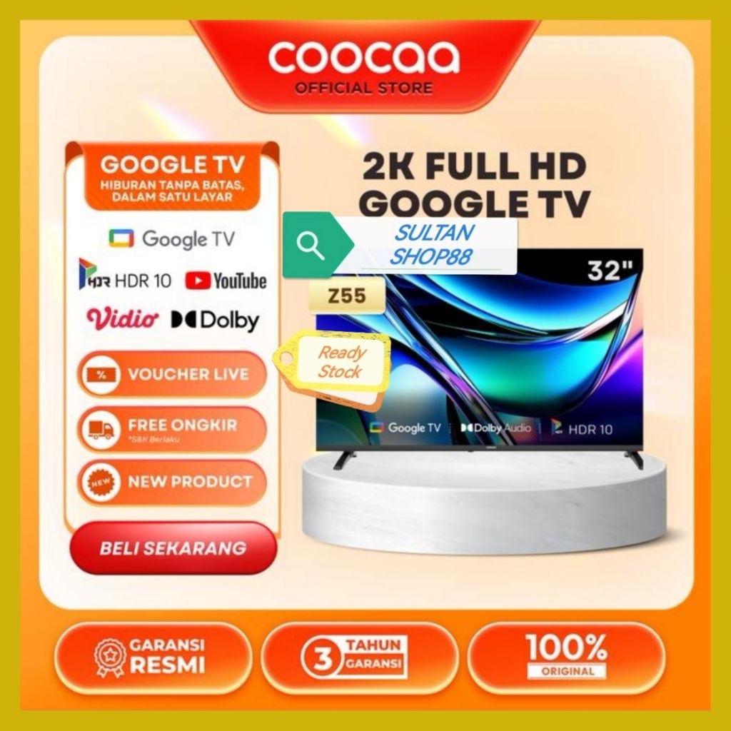 COOCAA GOOGLE TV 32Z55 32 INCH 2K FULL HD EYE-CARE DOLBY AUDIO I COOCAA GOOGLE TV 32Z55 32 INCH 2K F
