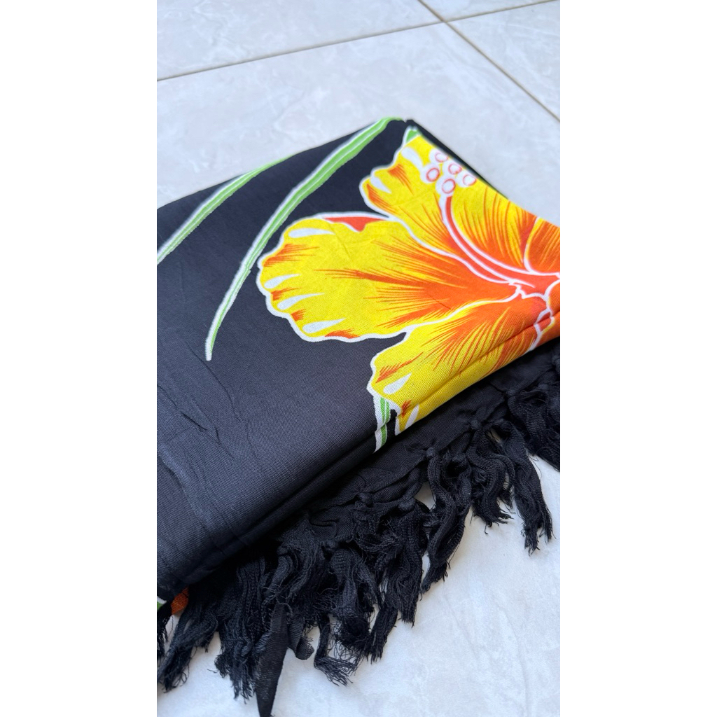 Kain Bali Sarong Tebal 175cm Summer Series - Kamboja Summer Grade A Kuning. Home Dress Bali