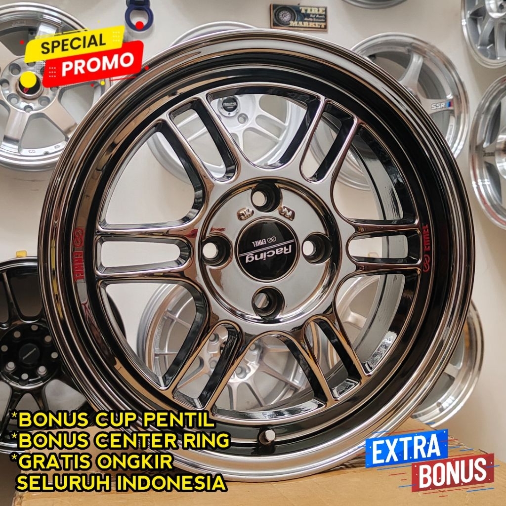 (Spesial promo) Velg mobil Enkei Rpf1 black chrome R15