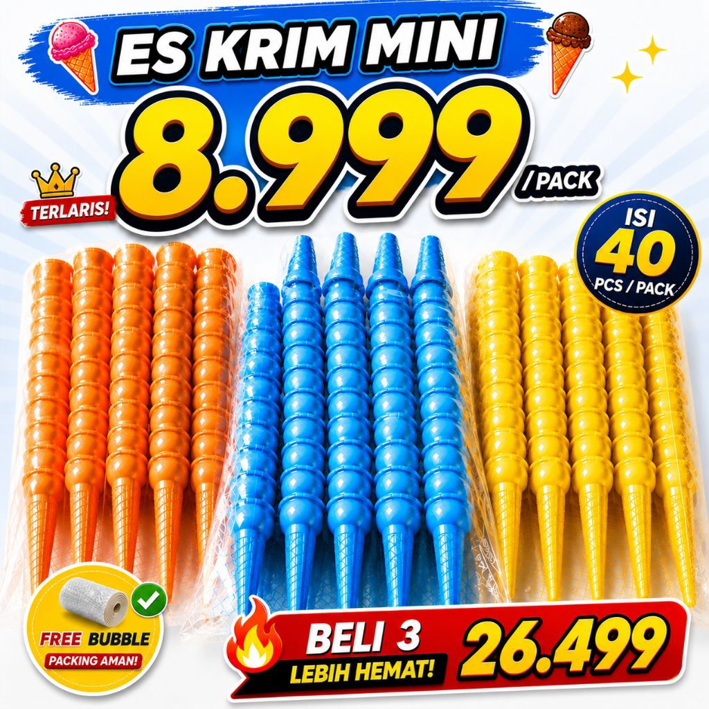 Cone Es Krim Mini 3cm Isi 40 pcs | Cone Ice Cream Mini Kerucut Kecil