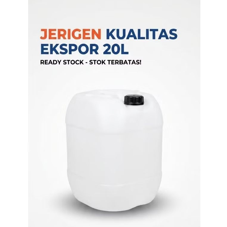 Jerigen 20 Lliter HDPE / Jerigen 20 Liter Food Grade plus tutup