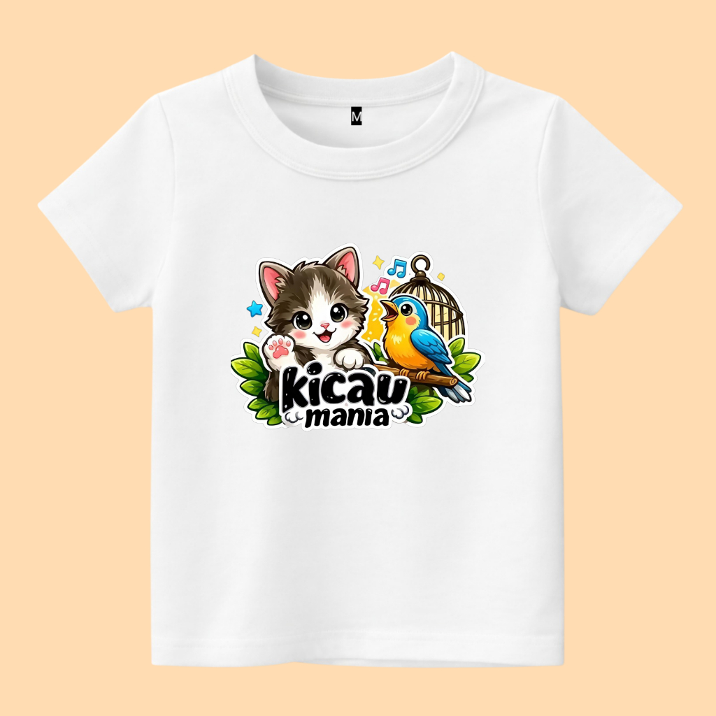baju Kaos Anak kicau mania kucing mania