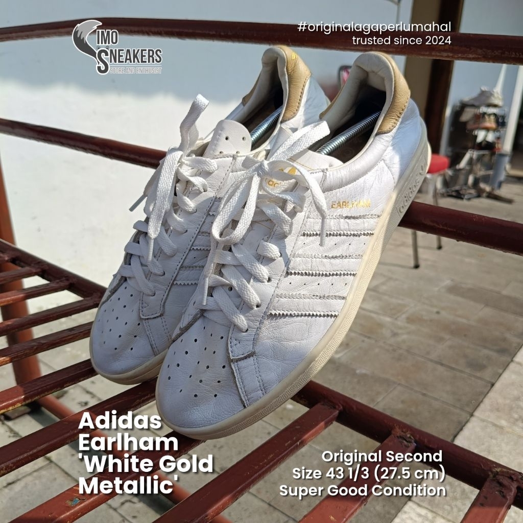Adidas Earlham Putih Emas Sepatu Sneakers Original
