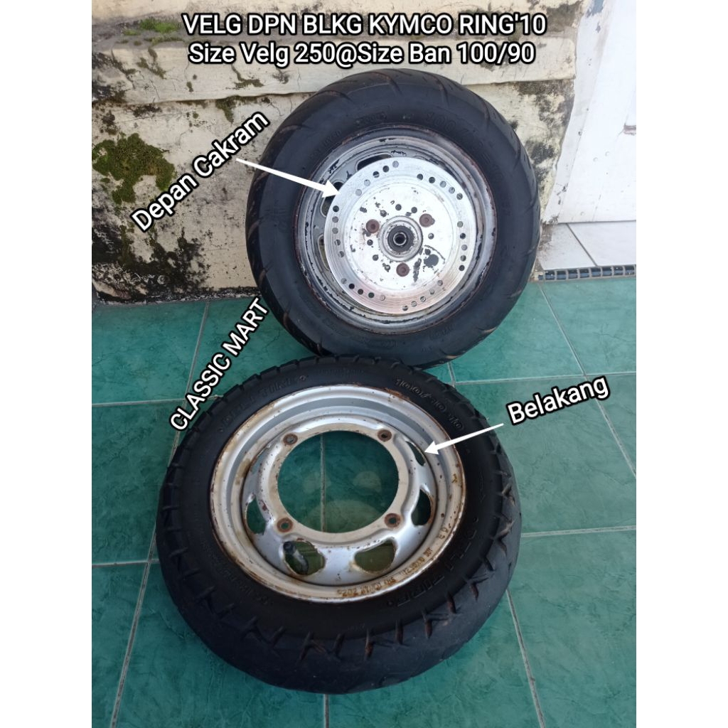 VELG R10 BESI KYMCO DEPAN BELAKANG SET BAN BUAT CUSTOM MOTOR MINI DAX MONKEY