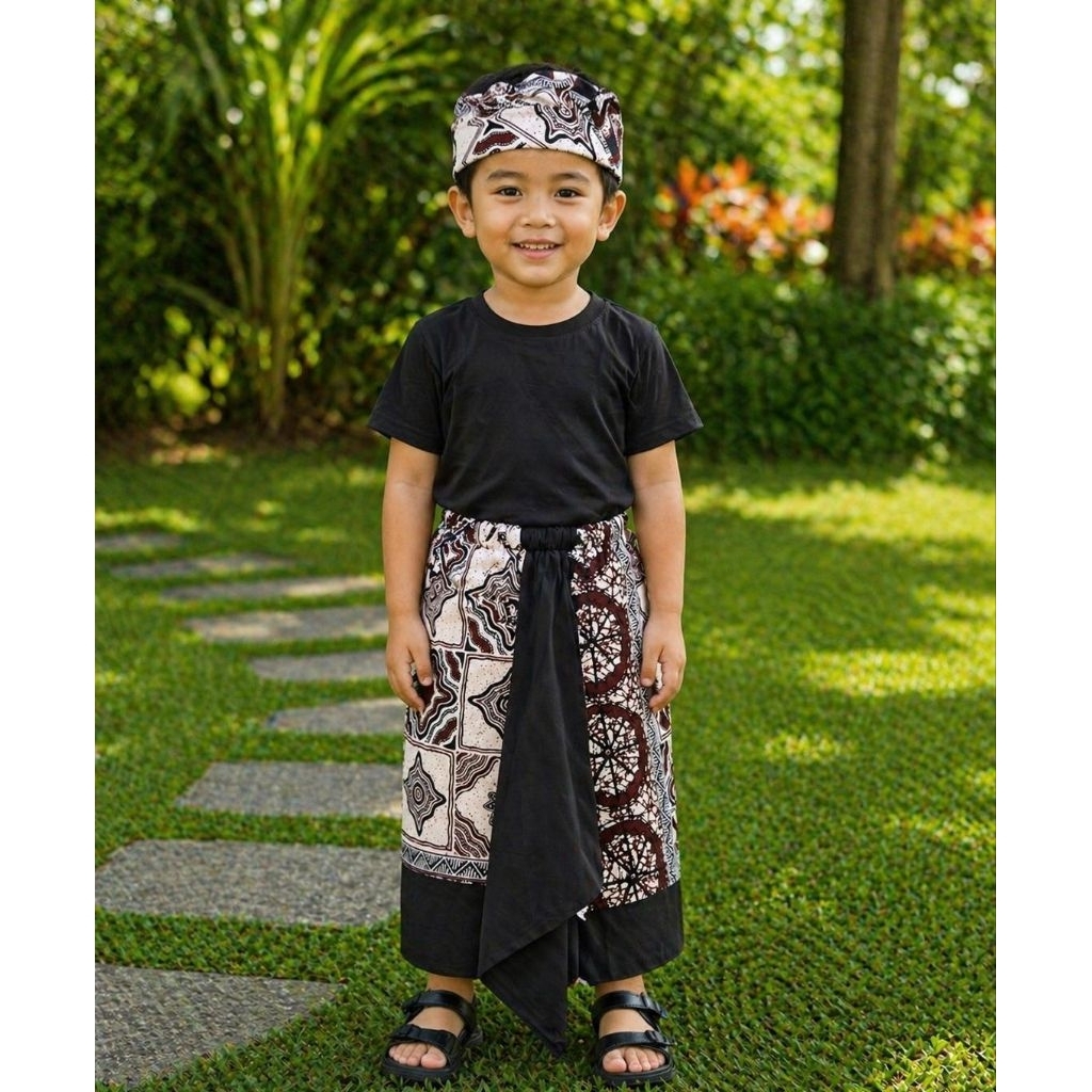 Set Anak Bordir Bali batik kamen jadi udeng